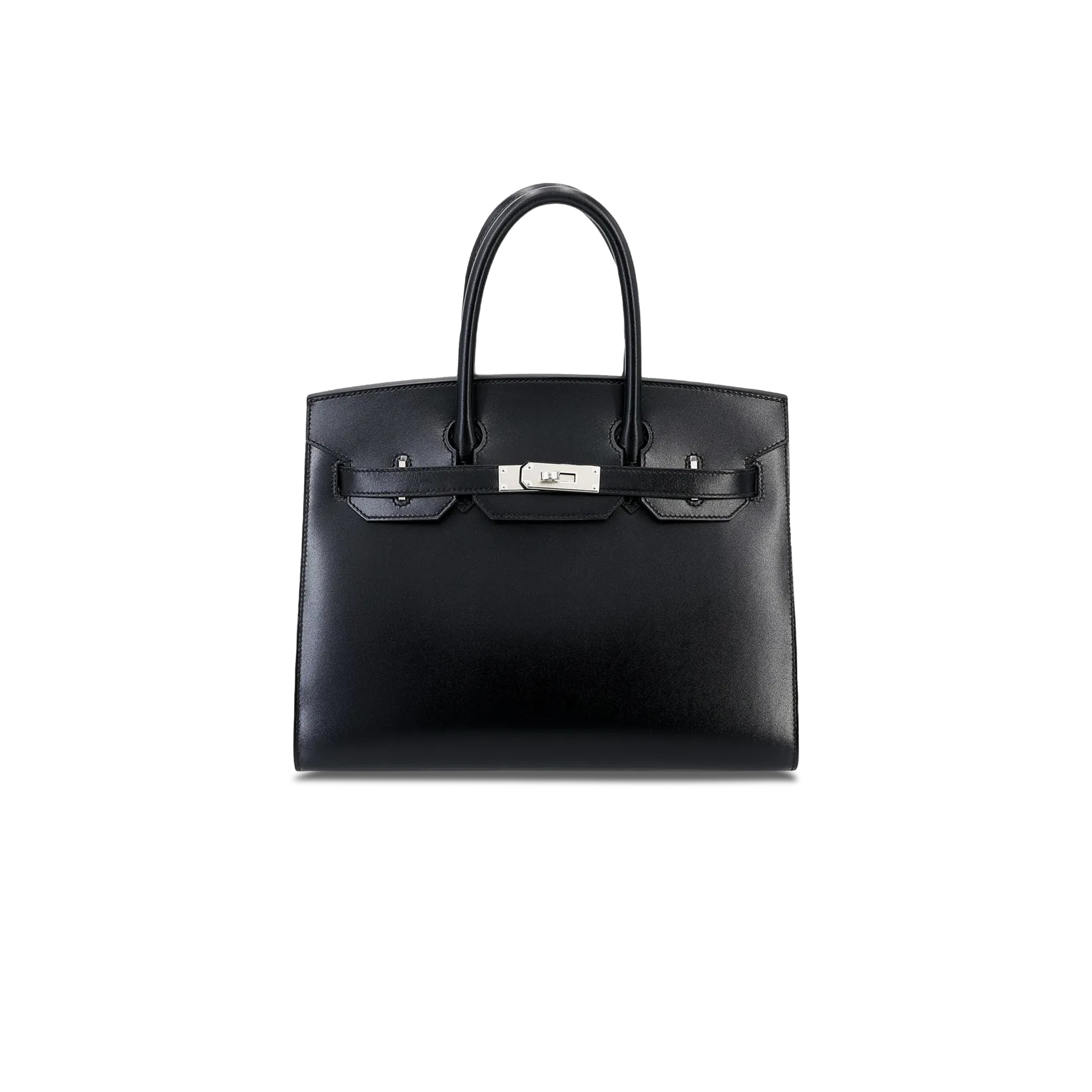 HERMÈS BIRKIN 30 BOX LEATHER BLACK SILVER BUCKLE H029281CK89 (30*22*15cm)